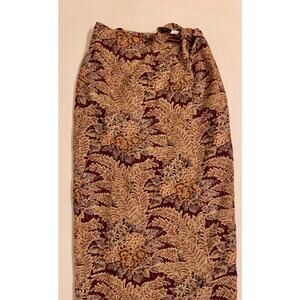 Vtg Telluride Clothing Company 100% Linen Women's Tie Skirt Size 10 Floral